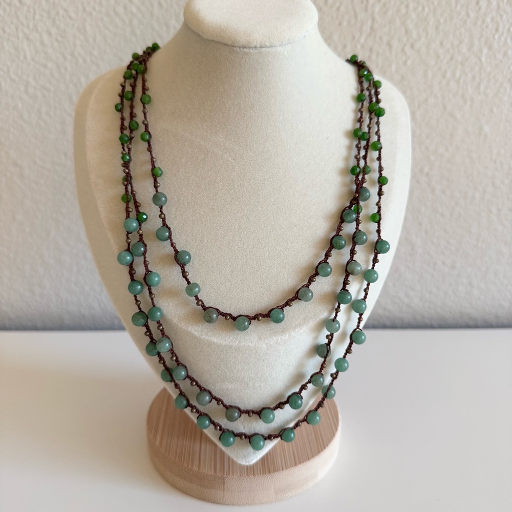 Nakamol Jade Crystal Beaded Necklace